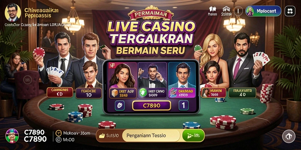 Tampilan gameplay Live Casino yang menarik di C7890.