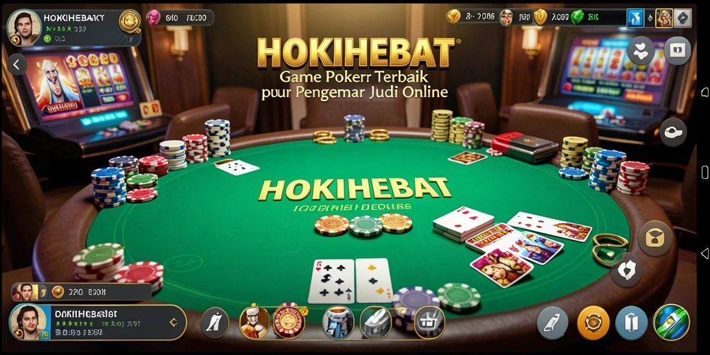 Tampilan gameplay HOKIHEBAT dengan fitur poker yang menarik.