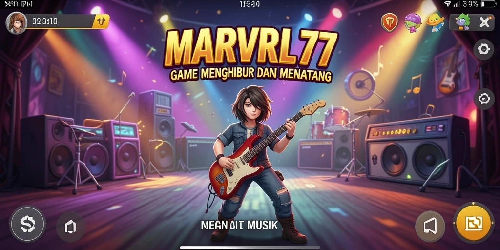 Tampilan gameplay seru dalam MARVRL77 yang penuh warna.