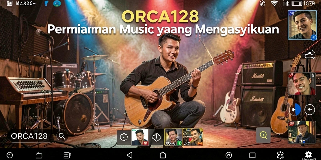 Tampilan gameplay ORCA128 yang penuh warna dan interaktif.