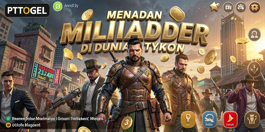 Tangkapan layar permainan PTTOGEL menampilkan grafik menarik dan suasana bisnis yang dinamis.