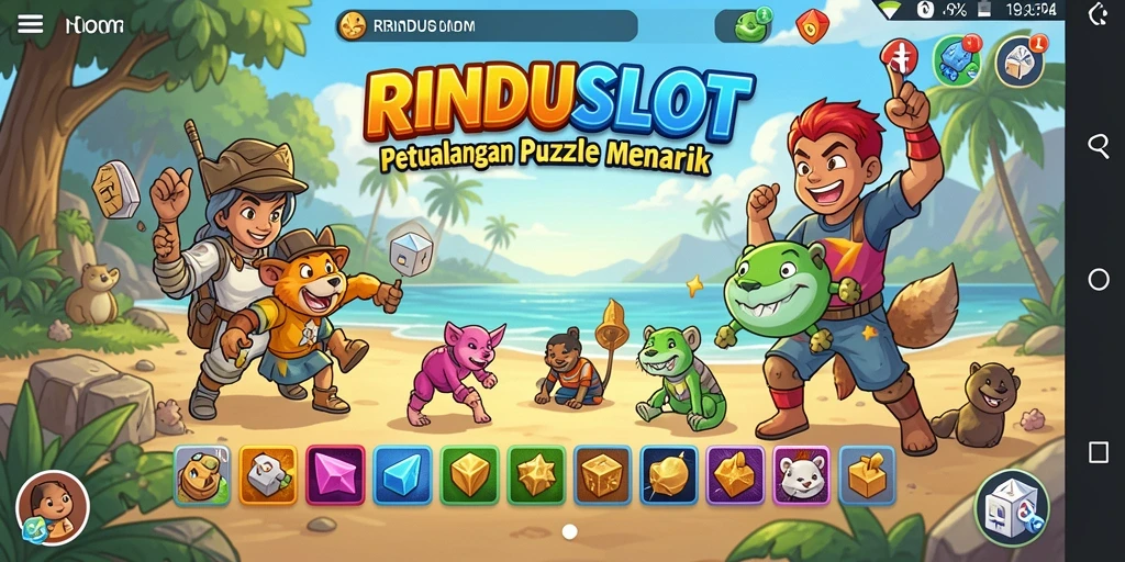 Tampilan gameplay menarik RINDUSLOT dalam aksi puzzle.