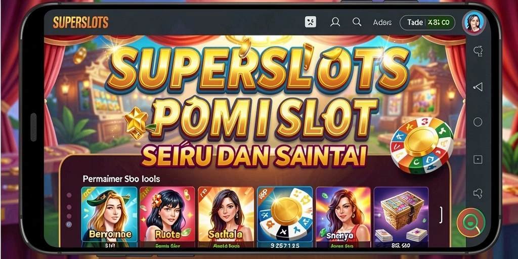Tampilan gameplay <strong>SUPERSLOTS</strong> yang penuh warna dan menarik perhatian.