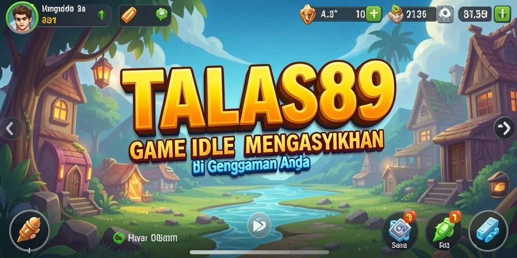 Screenshot gameplay TALAS89 menampilkan karakter yang berkembang dengan cepat dalam mode Idle.