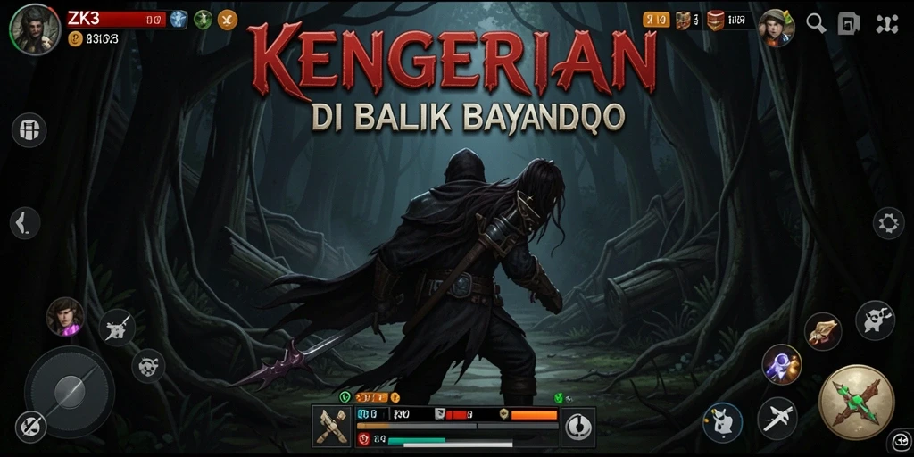 Tangkapan layar gameplay menakutkan ZK3 dengan suasana mencekam.